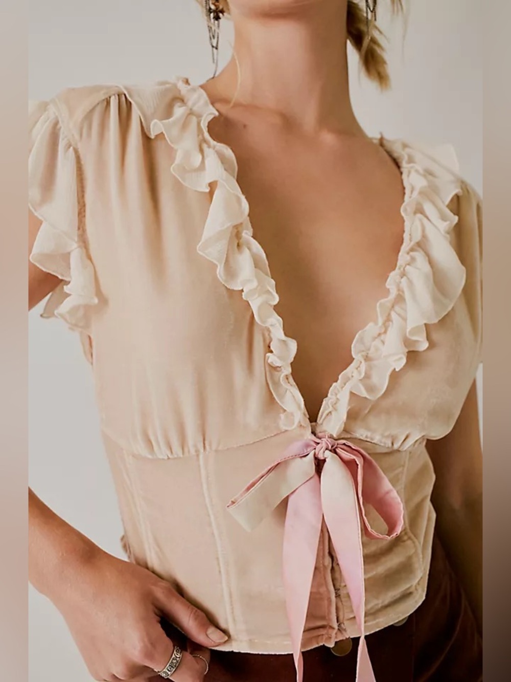 NWT free people x anna sui pink ruffle victorian coquette fairycore whimsical